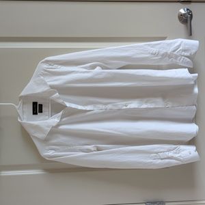 Massimo Dutti Textured Slimfit White Button Down Shirt